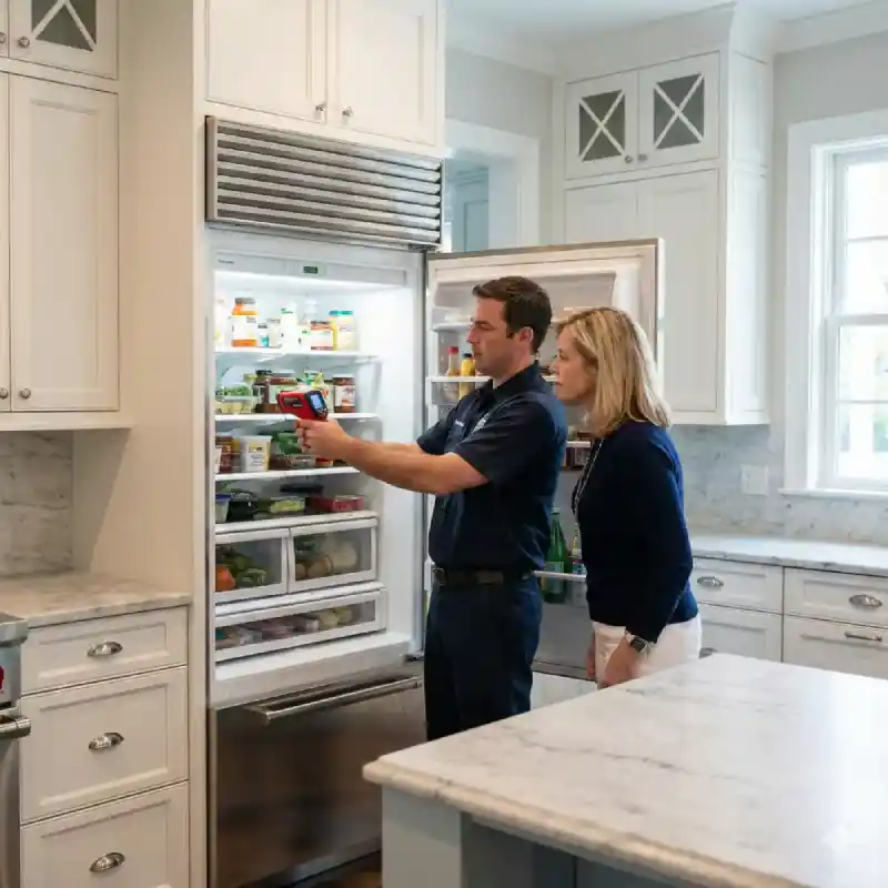 Technician explaining the diagnostic process to a homeowner in I'On.